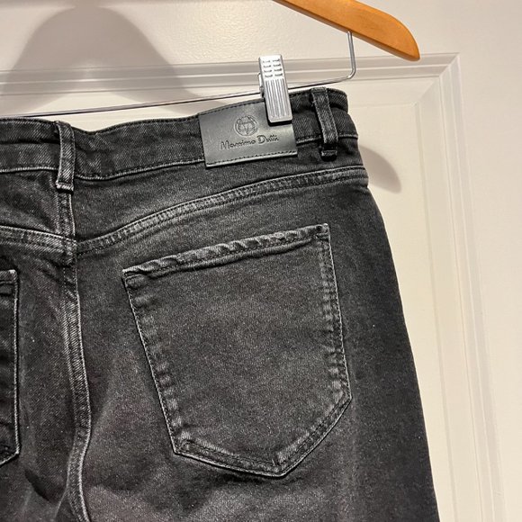 Massimo Dutti washed black cropped kick flare jeans, size 6 - Picture 7 of 7